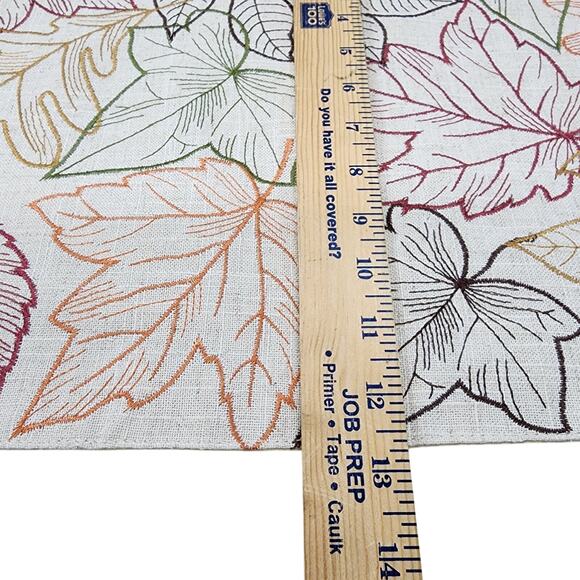 Fall Thanksgiving (4) Placemats 18x12 Embroidered Red Green Brown Leaves Holiday - Picture 9 of 9